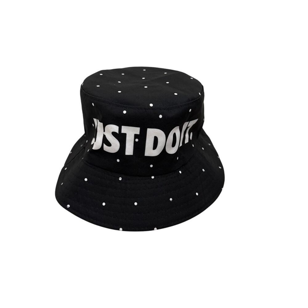 Nike Just Do It Black White Polka Dot Bucket Hat Youth One Size Fits All